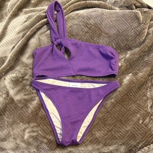 Peony One-Shoulder Bikini Set